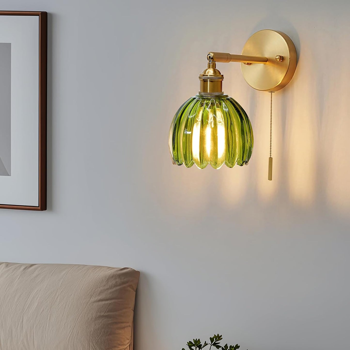 Vintage Green Tulip Sconce