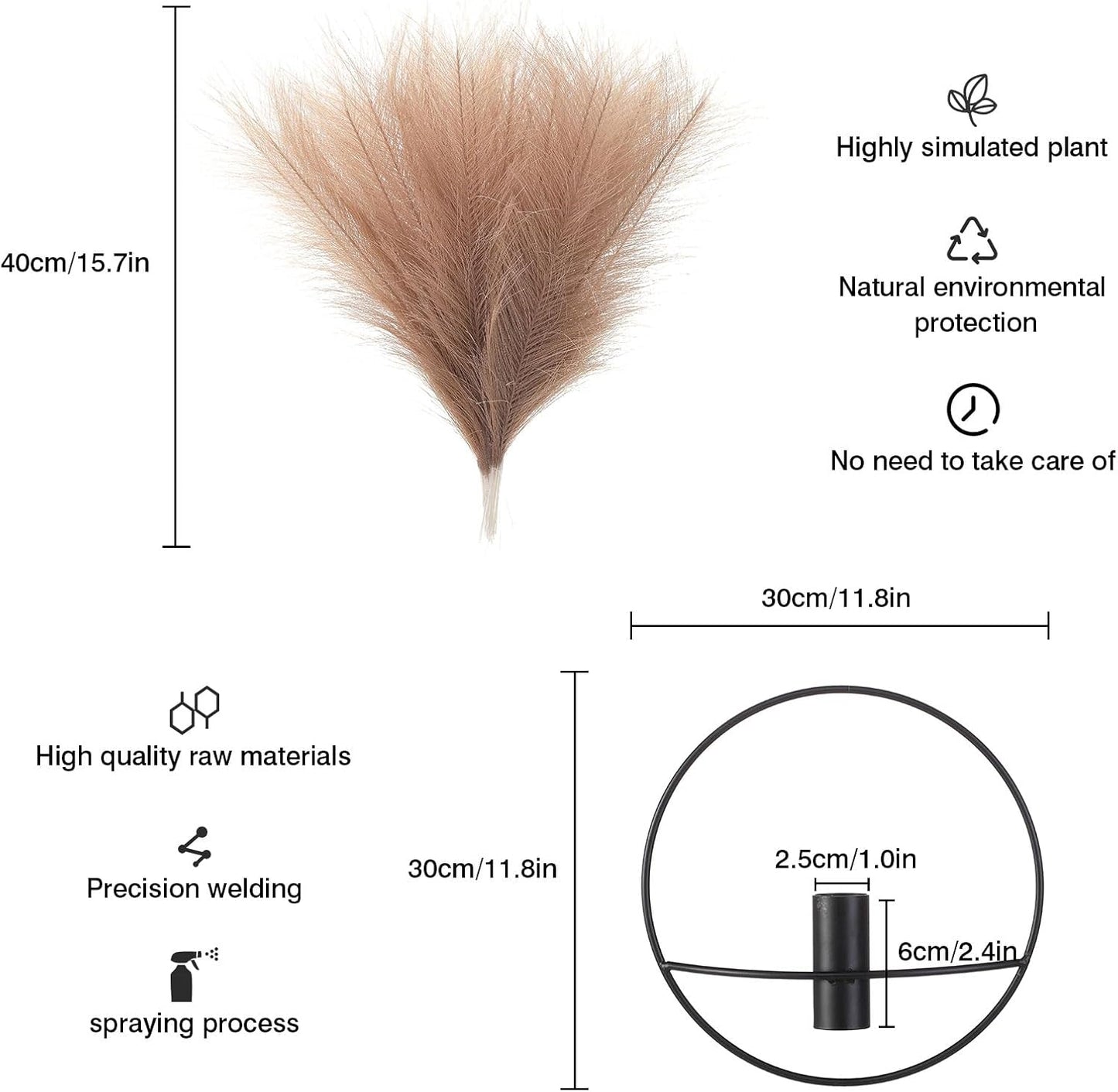 Hanging Artificial Pampas Display