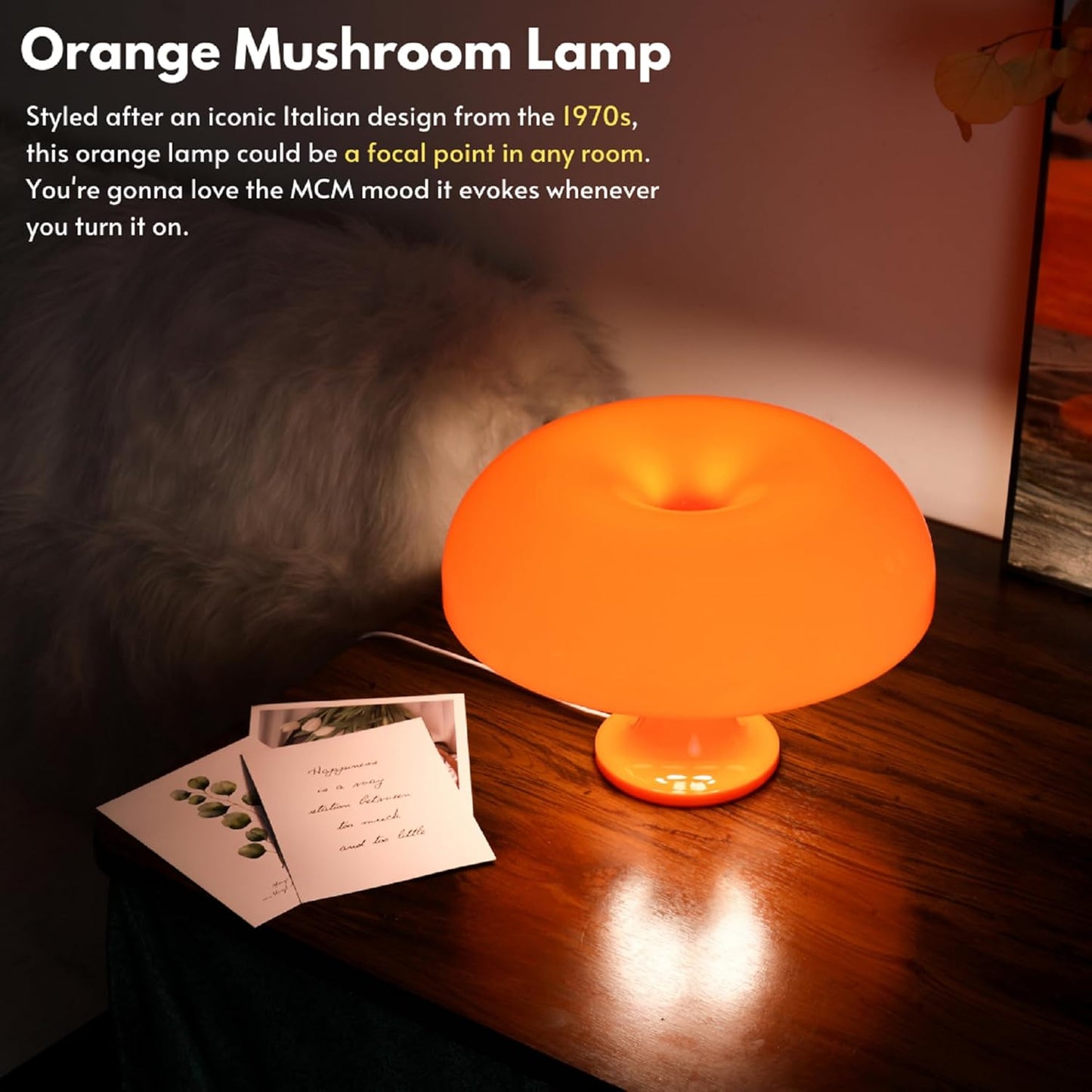 Orange Retro Mushroom Lamp