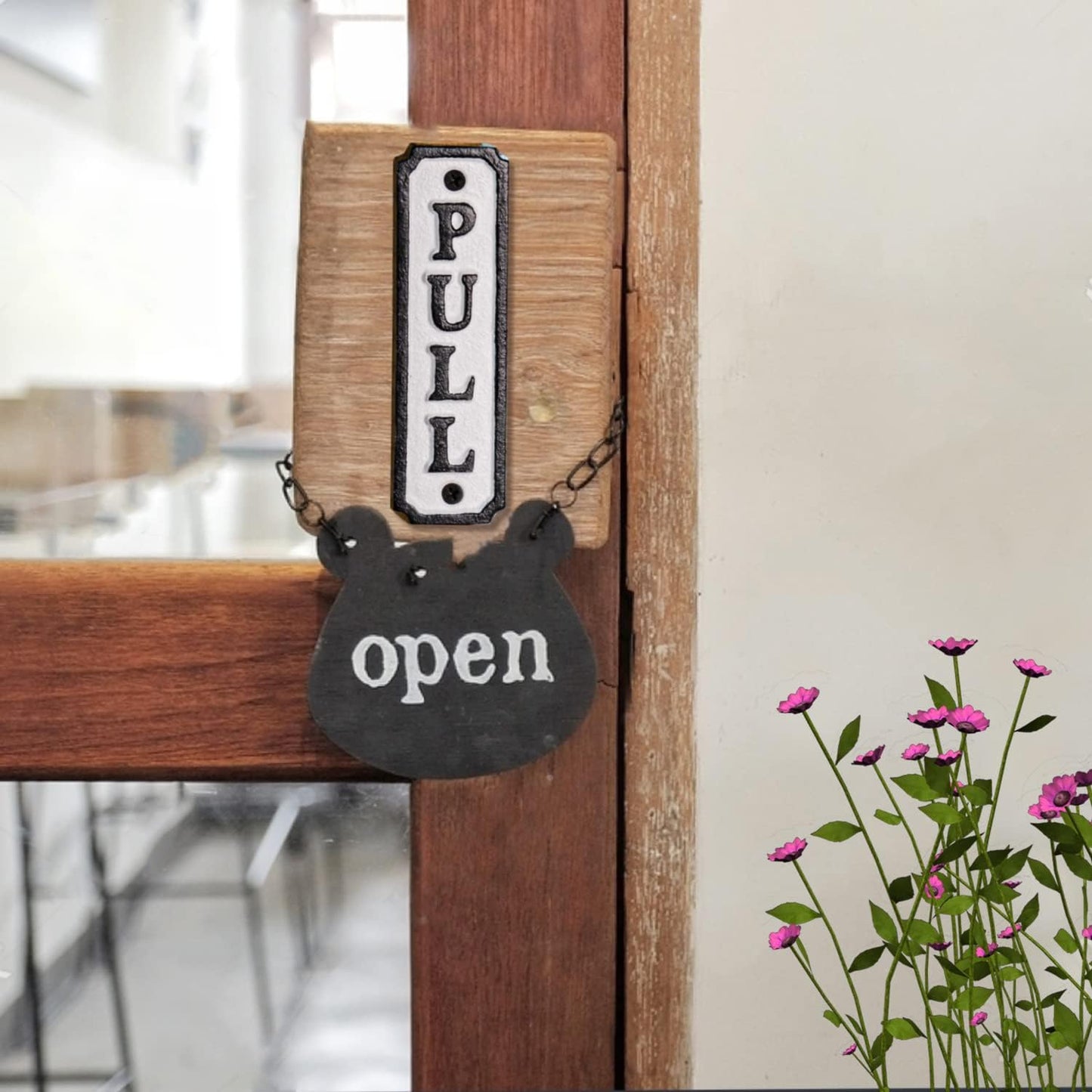 Cast Iron Push Pull Door Signs