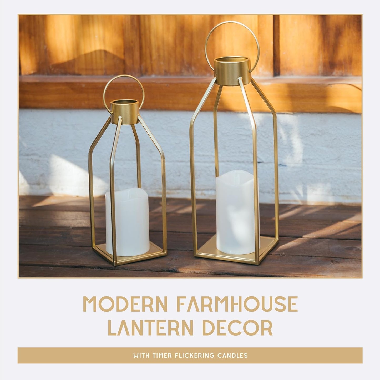 Gold Metal Candle Lanterns
