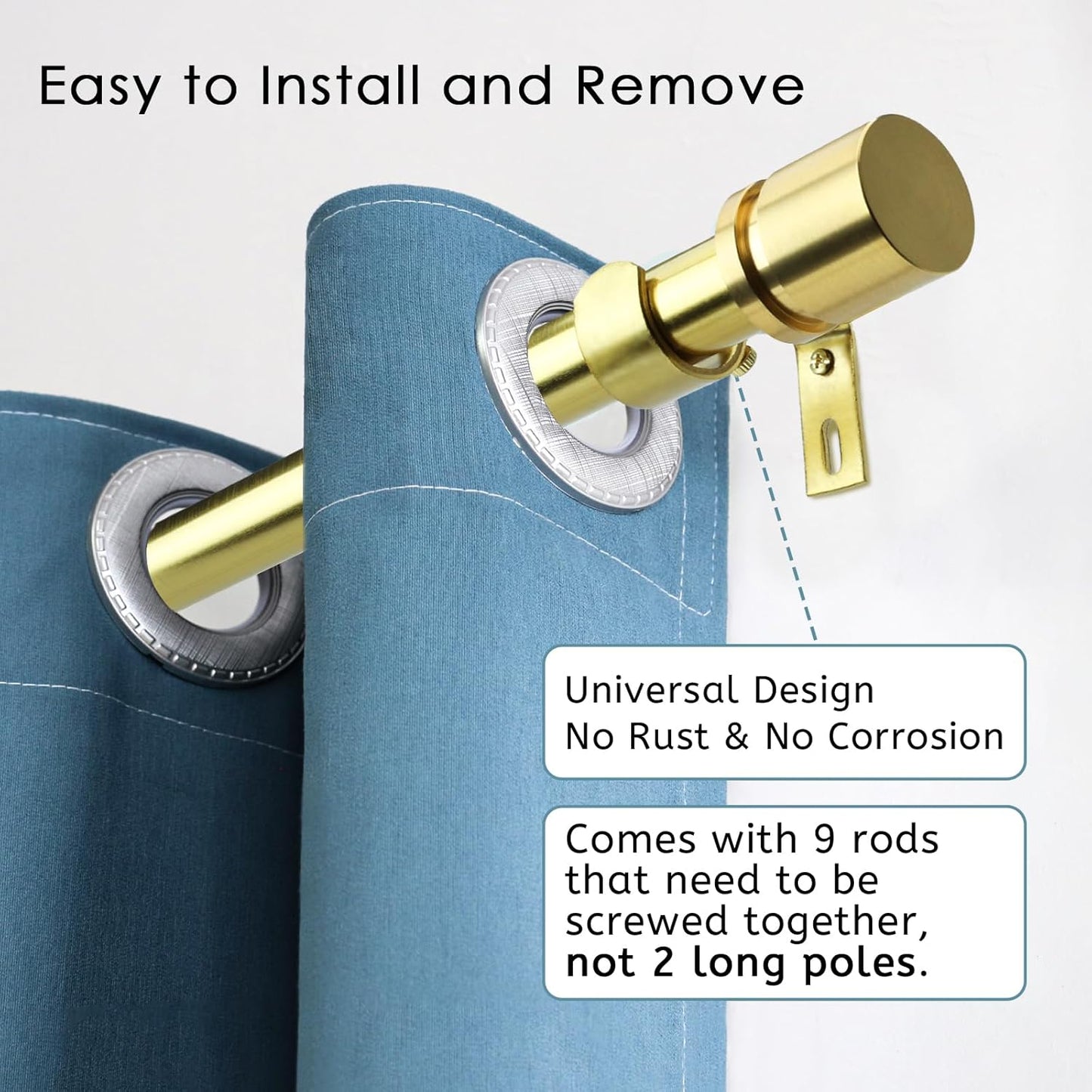 Adjustable Gold Curtain Rod