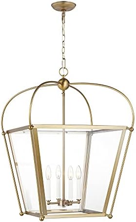 Modern 4-Light Brass Pendant
