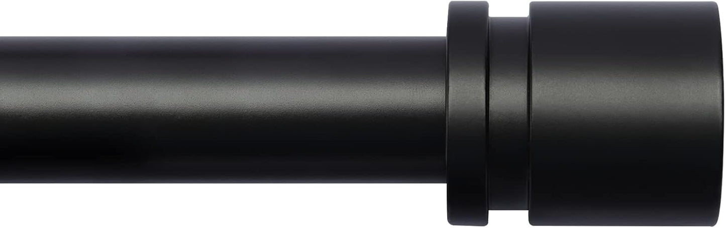 Modern Black Rod Set with Aluminum Finials