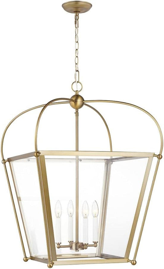 Modern 4-Light Brass Pendant