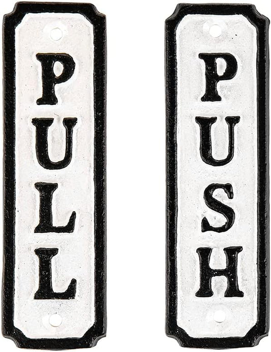 Cast Iron Push Pull Door Signs