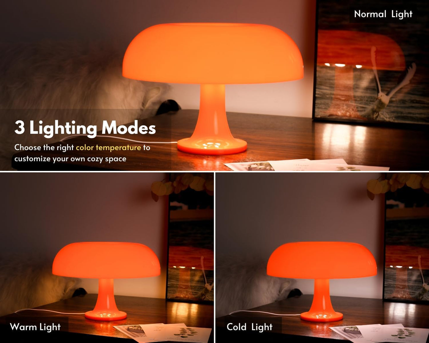 Orange Retro Mushroom Lamp