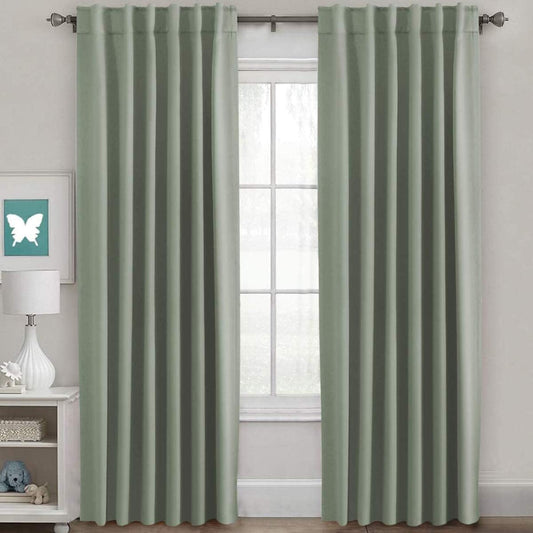 Light Sage Thermal Blackout Curtains (Set of 2)
