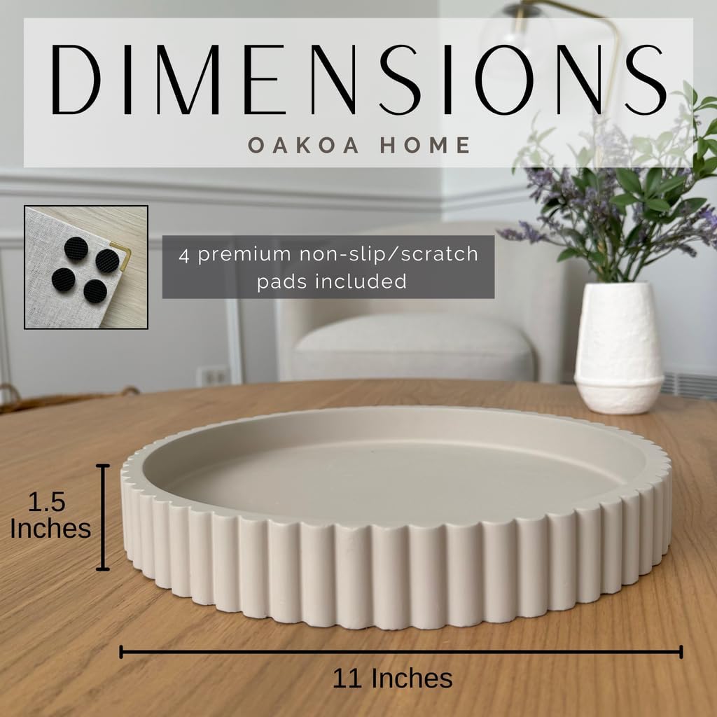 Round Decorative Tray for Coffee Table