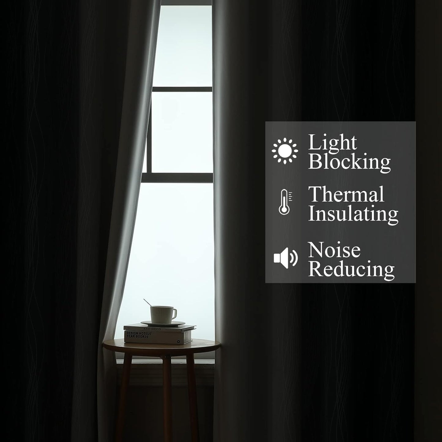 Navy & Grey Ombre Blackout Curtains (Set of 2)