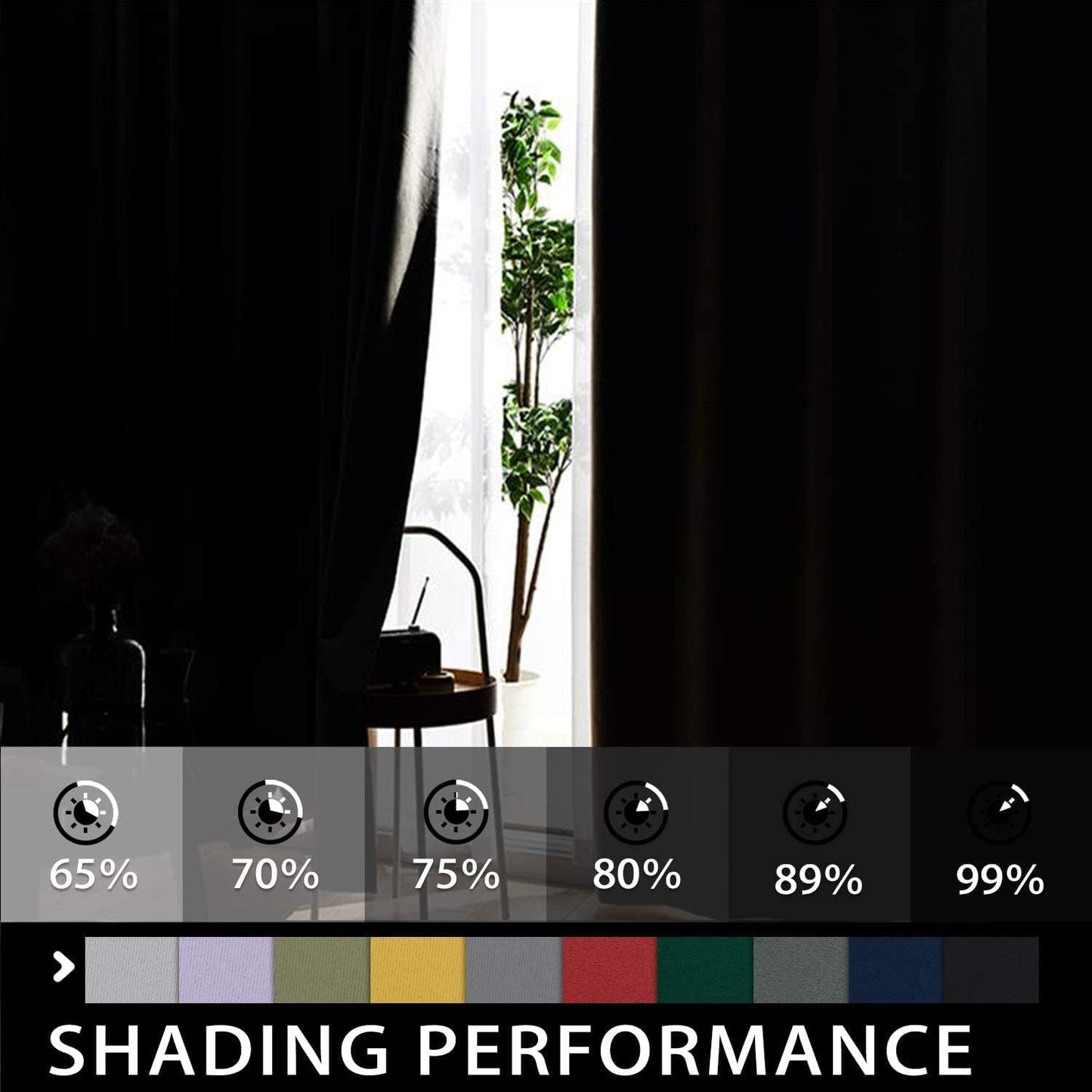 Navy Blue Thermal Blackout Curtains (Set of 2)