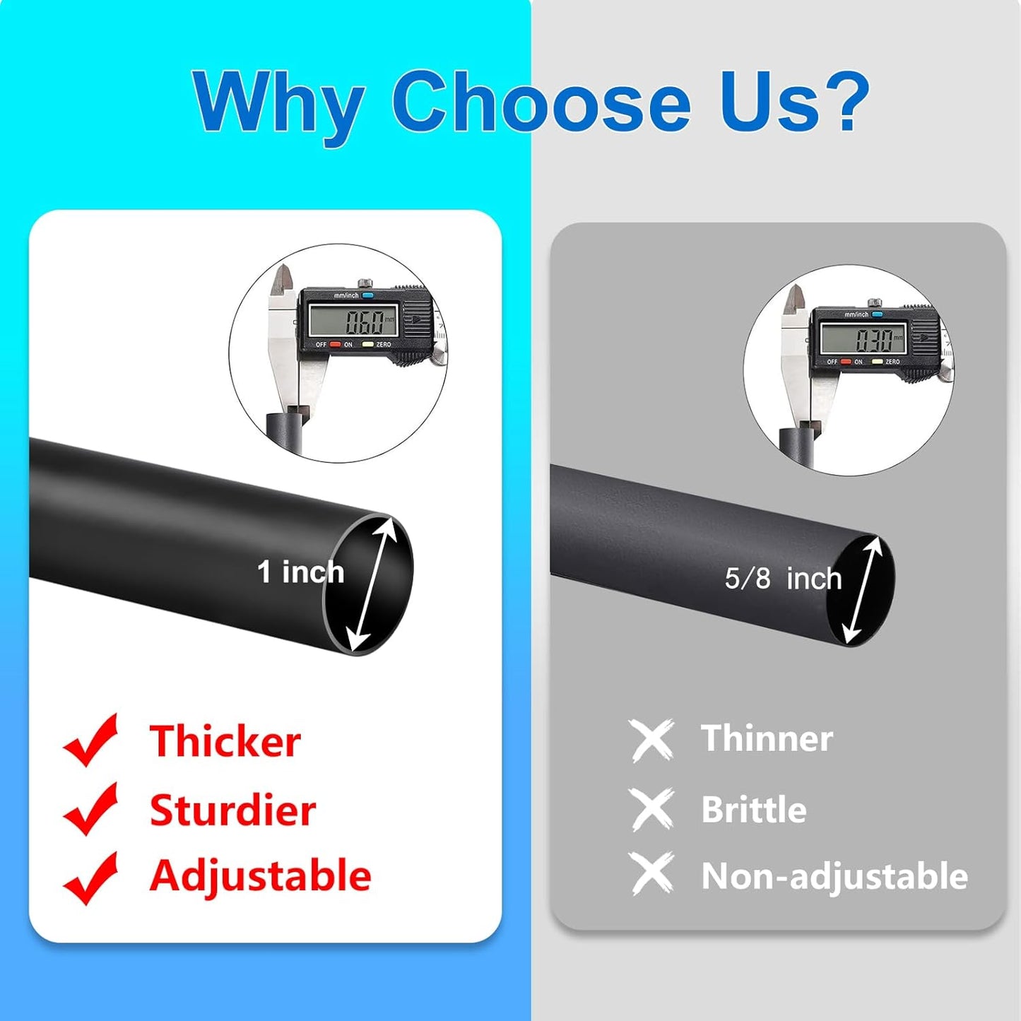 Adjustable Black Curtain Rod