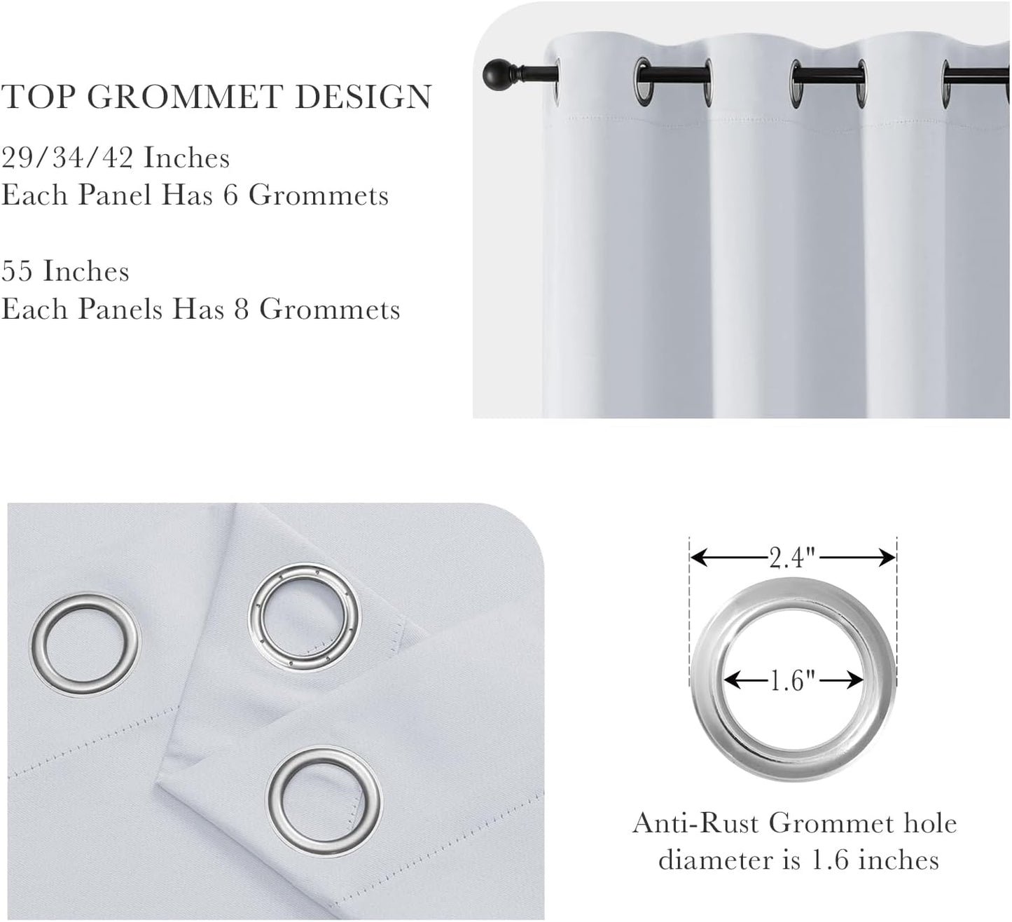 Greyish White Darkening Curtains