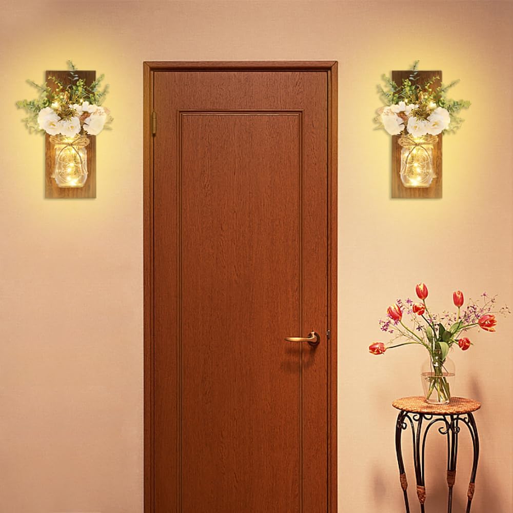 Rustic Mason Jar Sconces