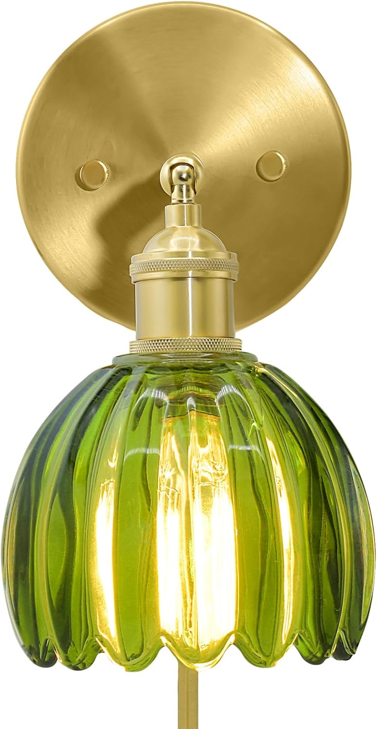 Vintage Green Tulip Sconce