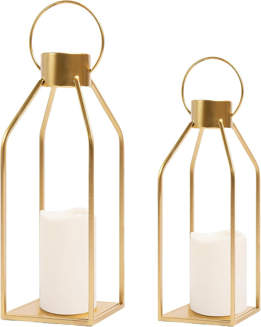 Gold Metal Candle Lanterns