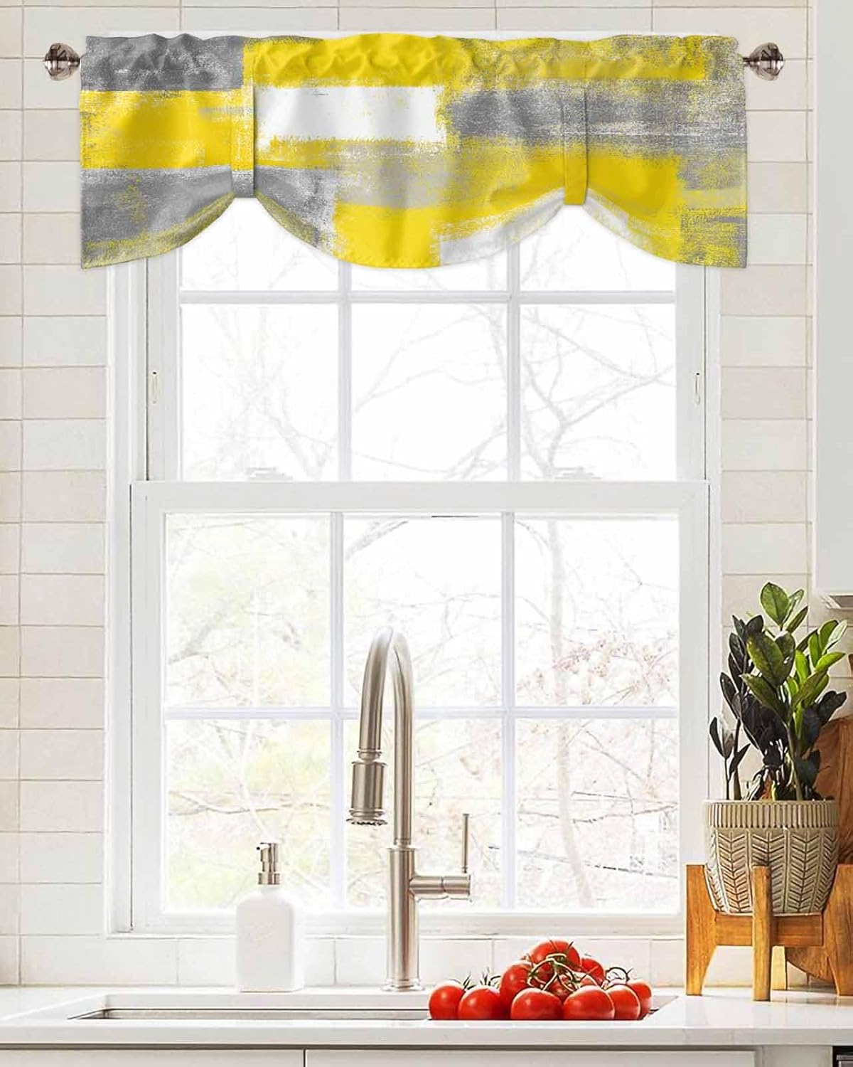 Yellow Graffiti Art Valance