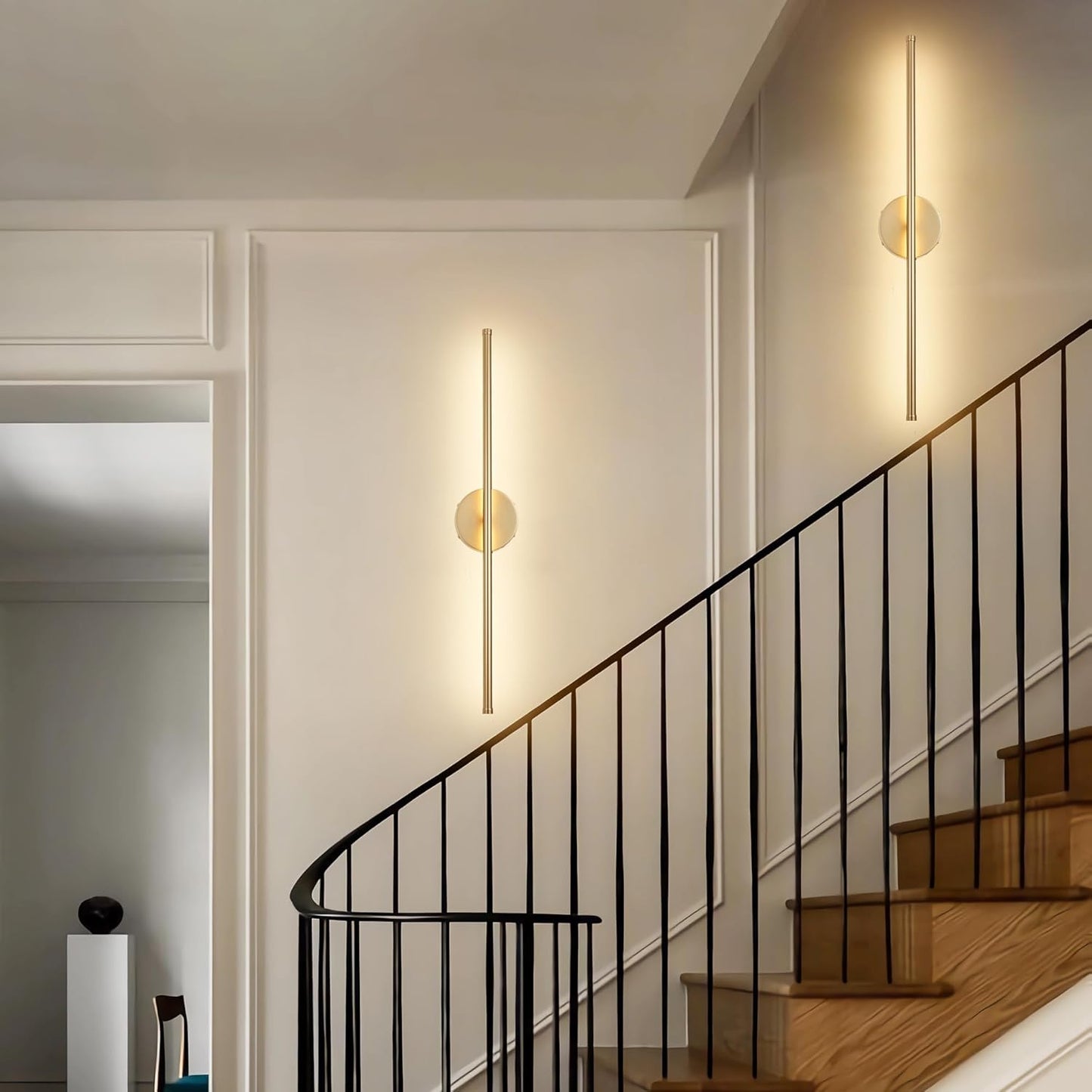 Battery Operated Gold Wall Sconces