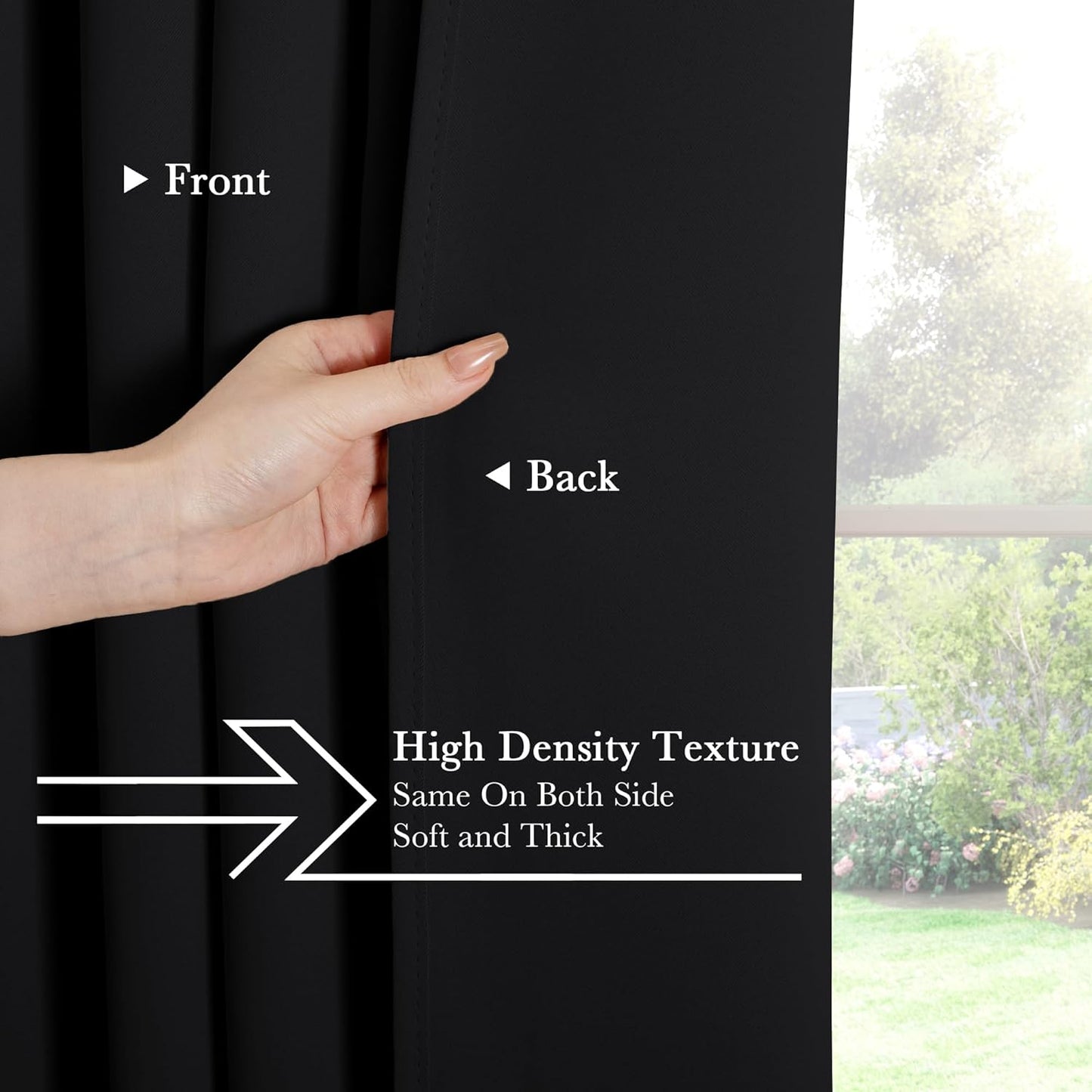 Pony Dance Black Short Blackout Curtains (Set of 2)