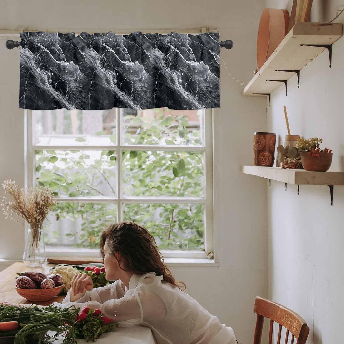 Black Marble Window Valance