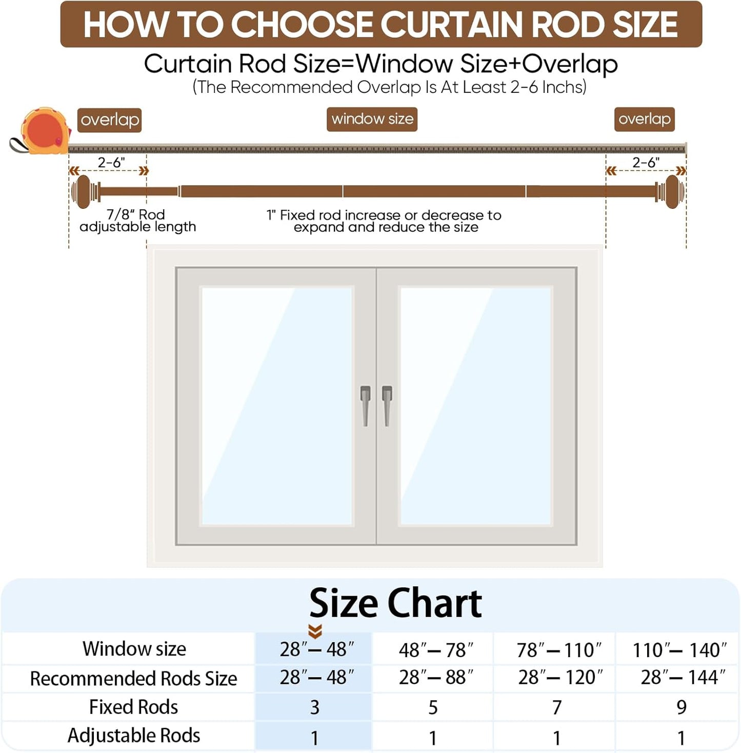 Decorative Single Curtain Rod - Bronze/Gold