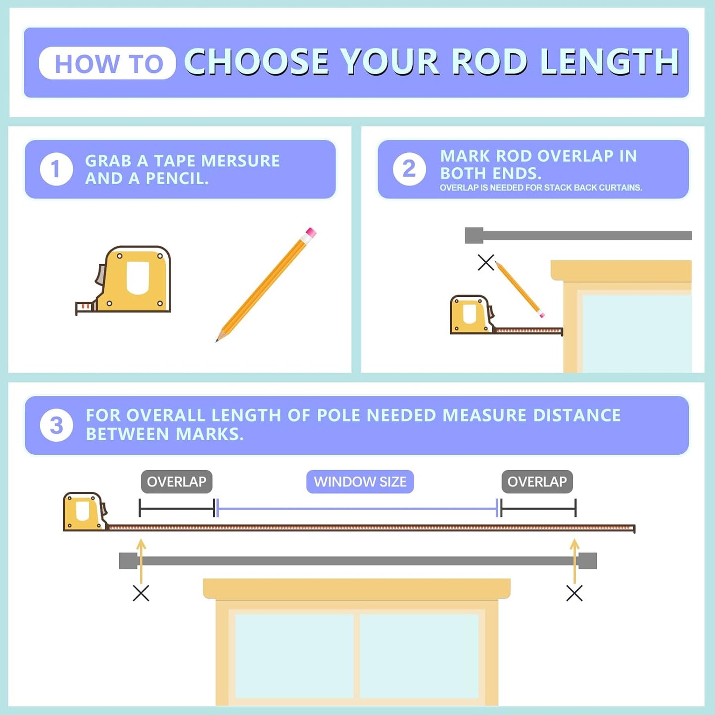 Adjustable Black Curtain Rod
