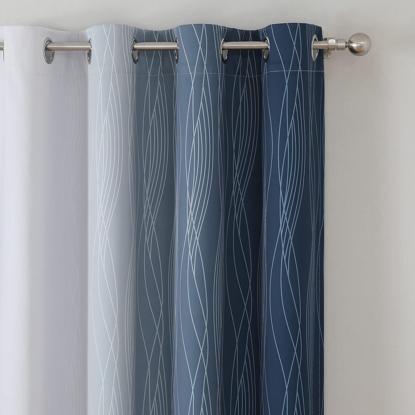 Navy & Grey Ombre Blackout Curtains (Set of 2)