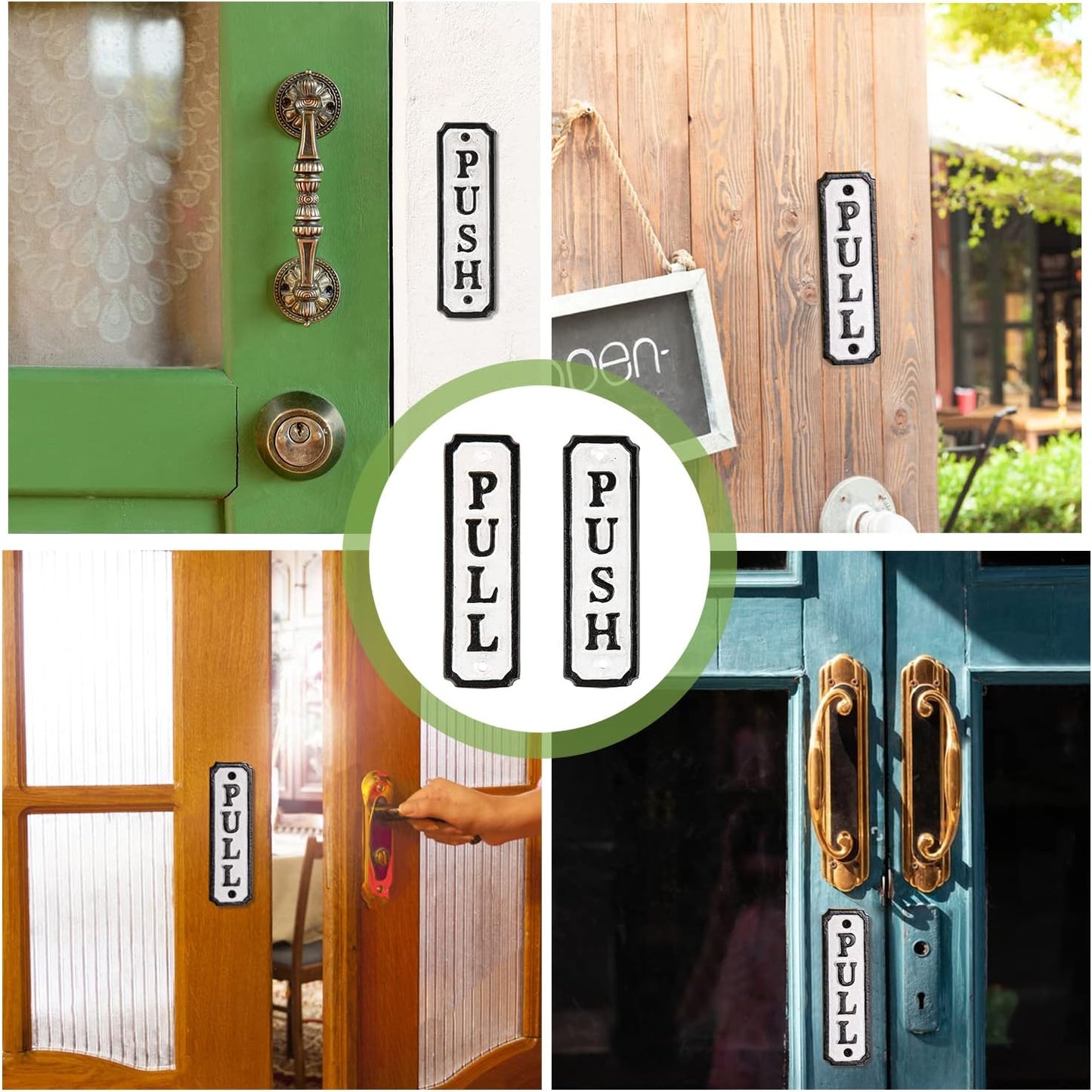 Cast Iron Push Pull Door Signs