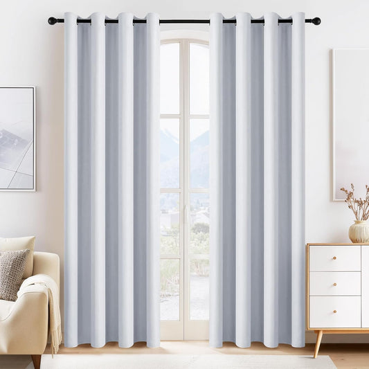 Greyish White Darkening Curtains