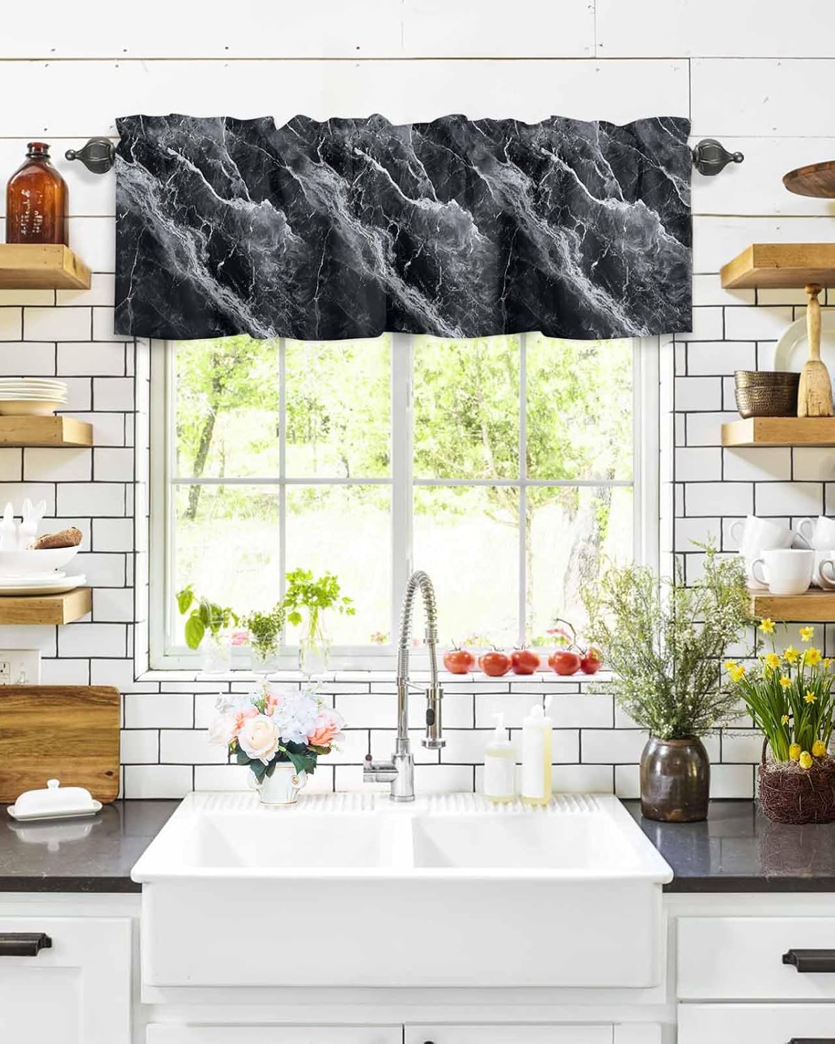 Black Marble Window Valance