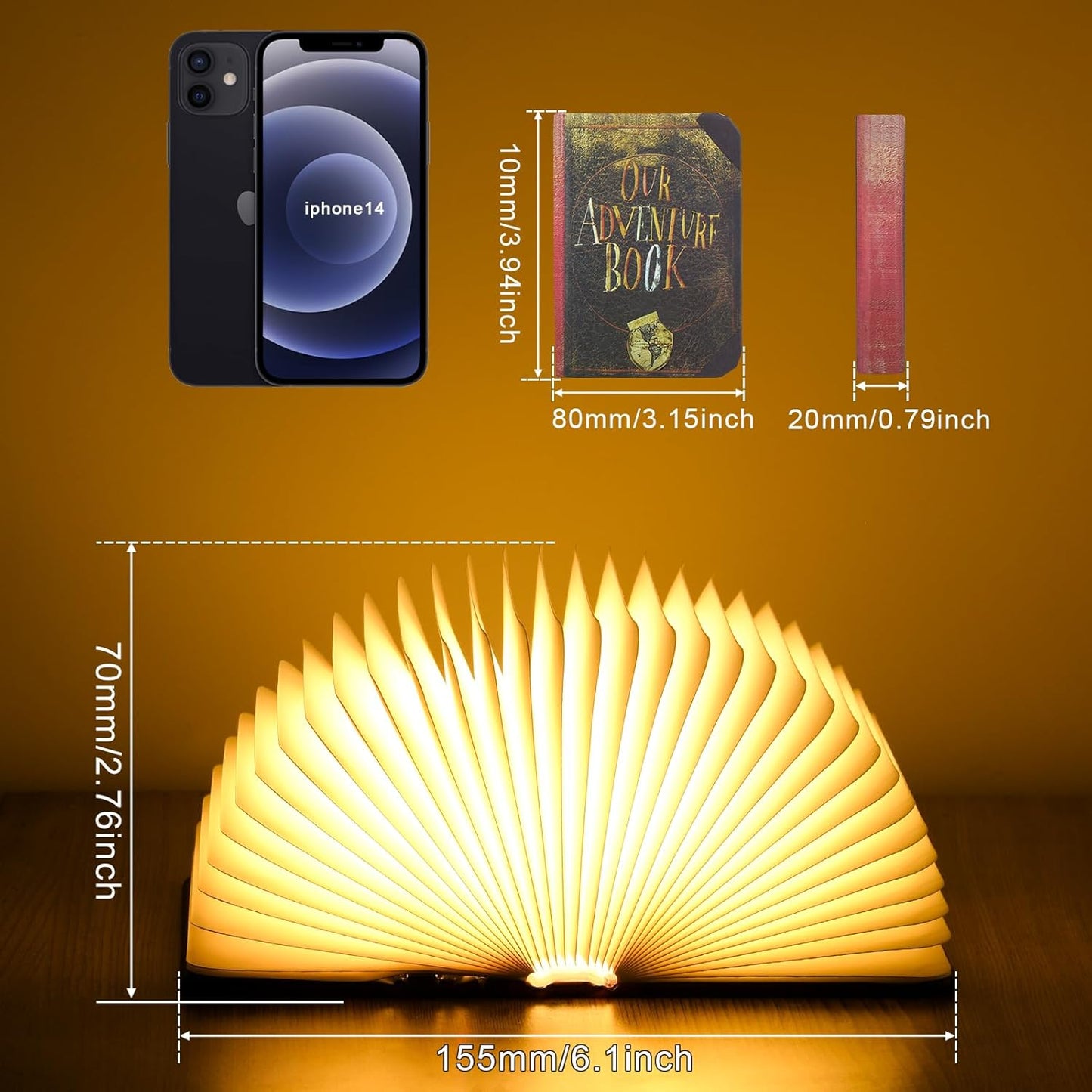 Mini 3D Folding Book Light