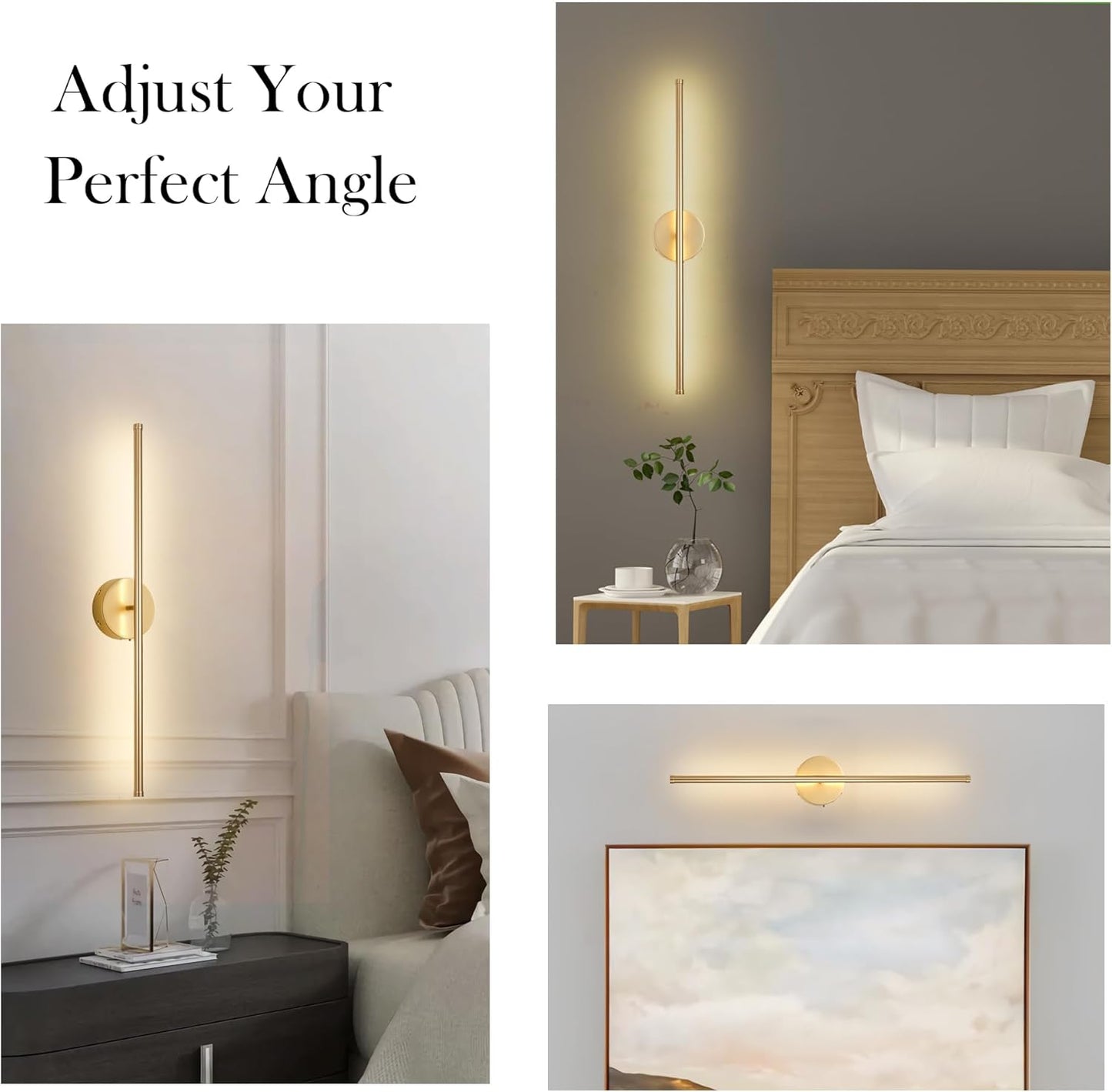 Battery Operated Gold Wall Sconces