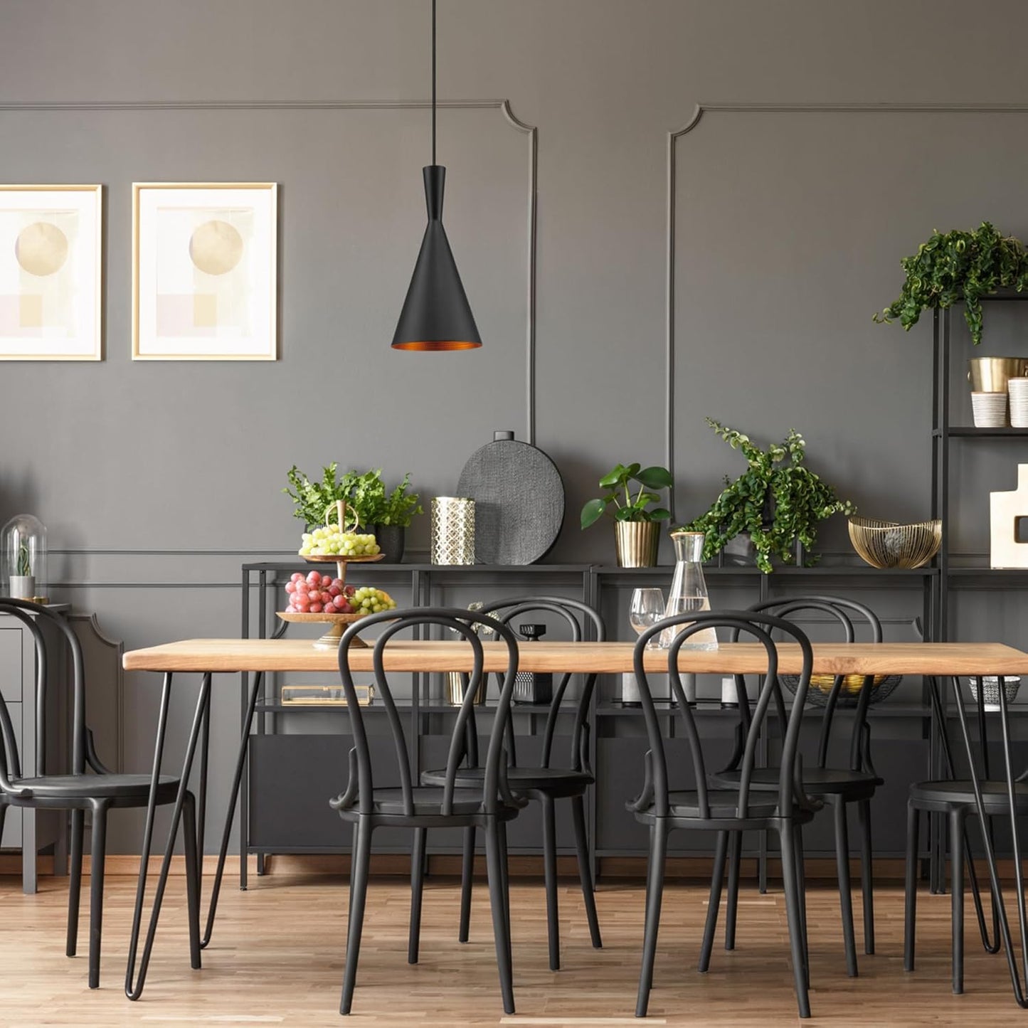 Black Hourglass Pendant Light