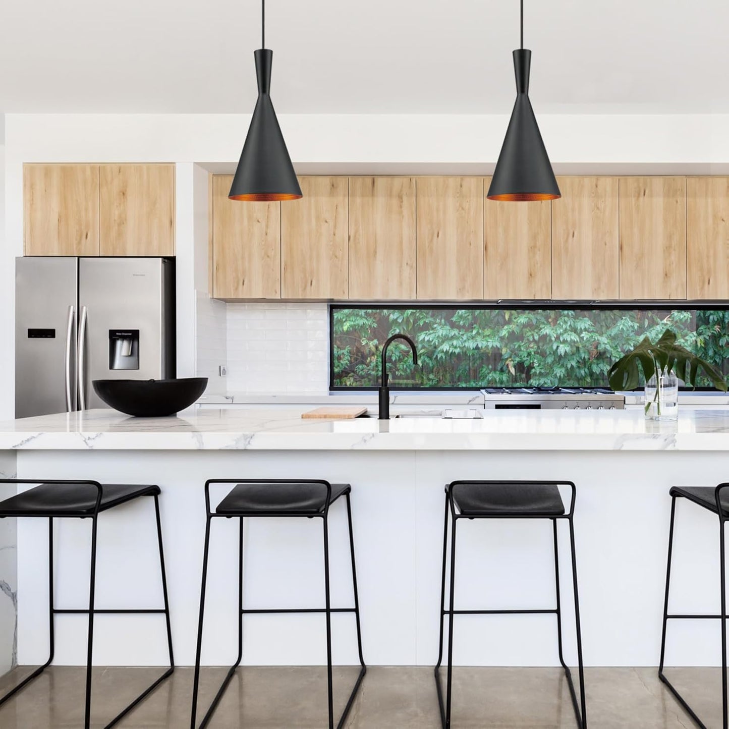 Black Hourglass Pendant Light