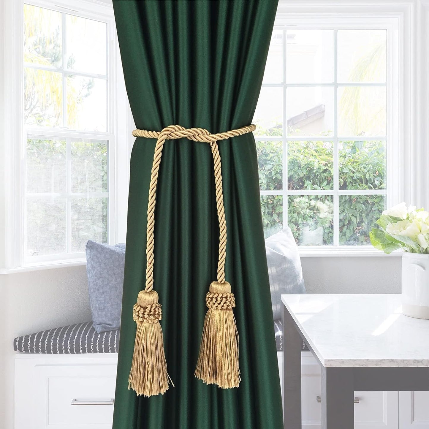 Gold Tassel Curtain Tiebacks