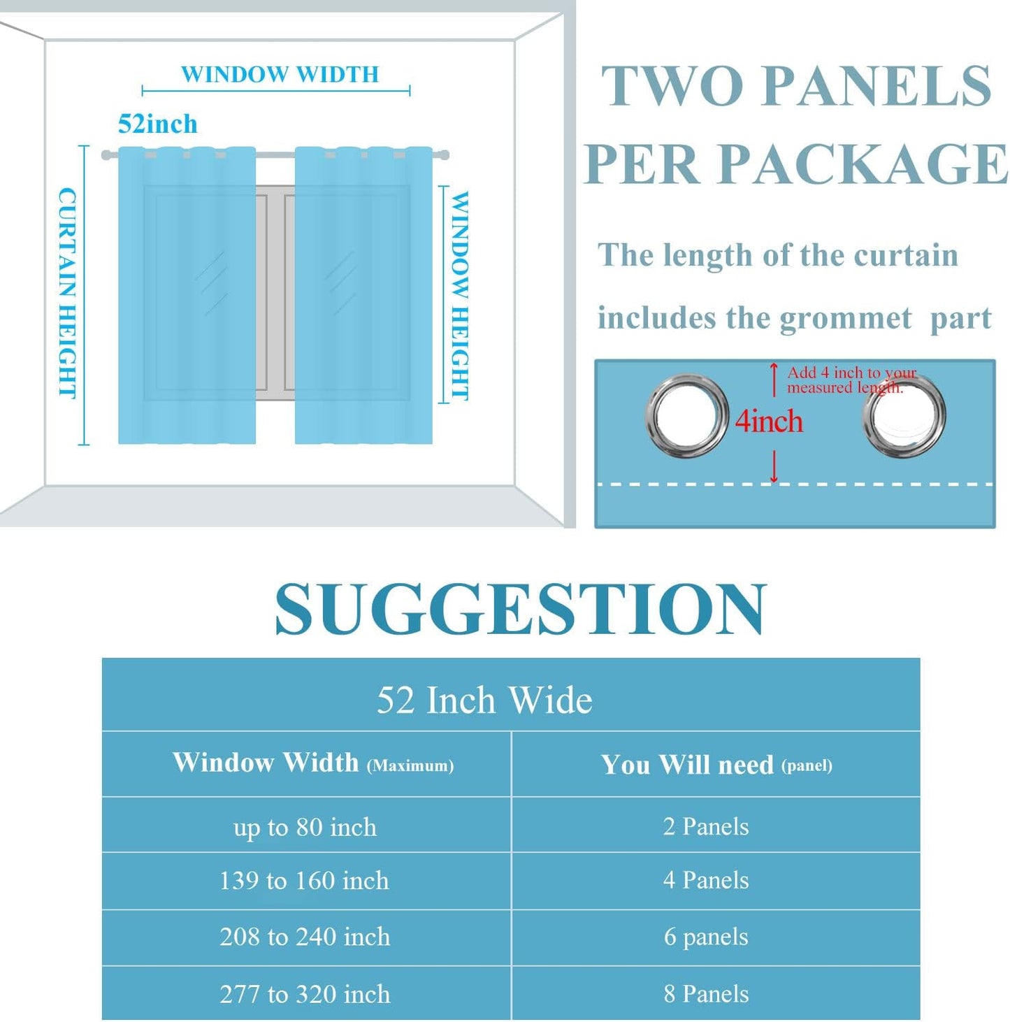 Navy & Grey Ombre Blackout Curtains (Set of 2)