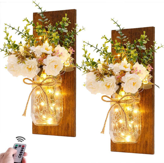 Rustic Mason Jar Sconces