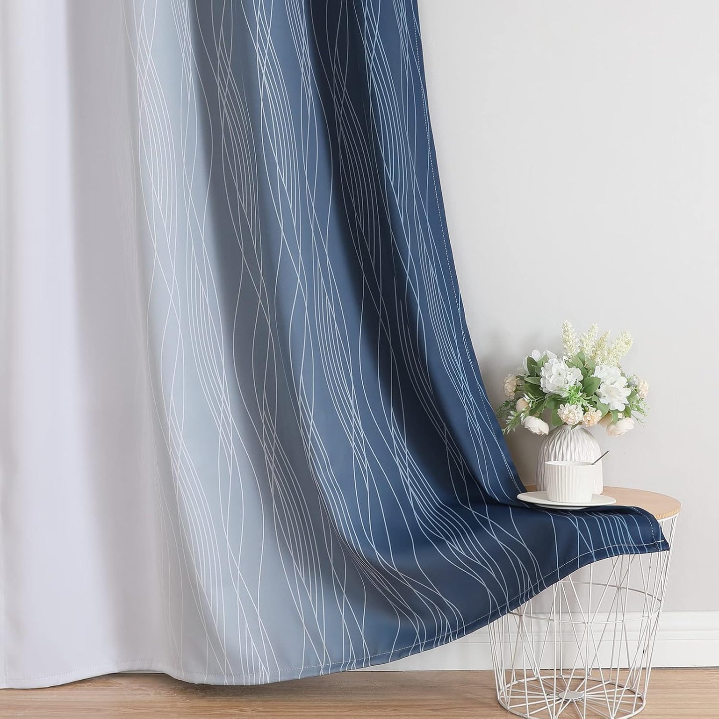 Navy & Grey Ombre Blackout Curtains (Set of 2)