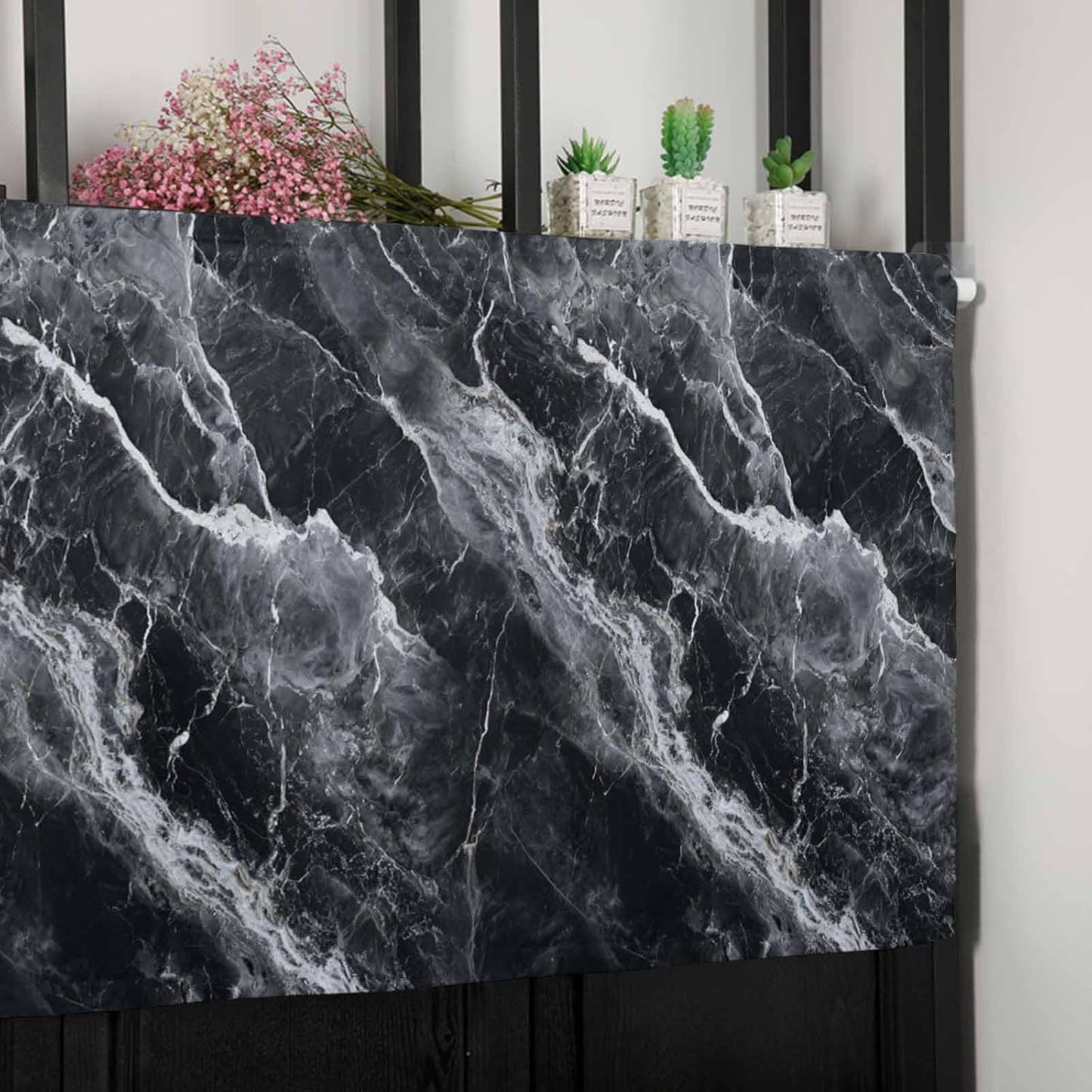 Black Marble Window Valance