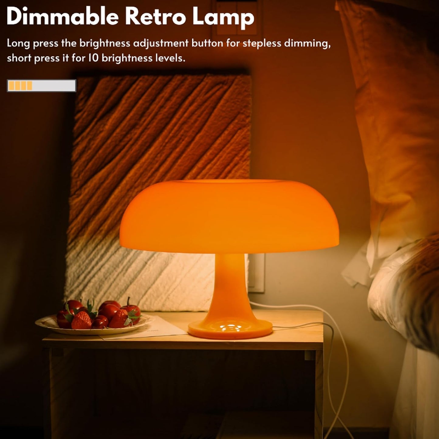 Orange Retro Mushroom Lamp