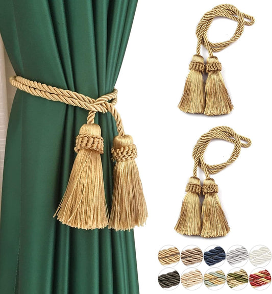 Gold Tassel Curtain Tiebacks