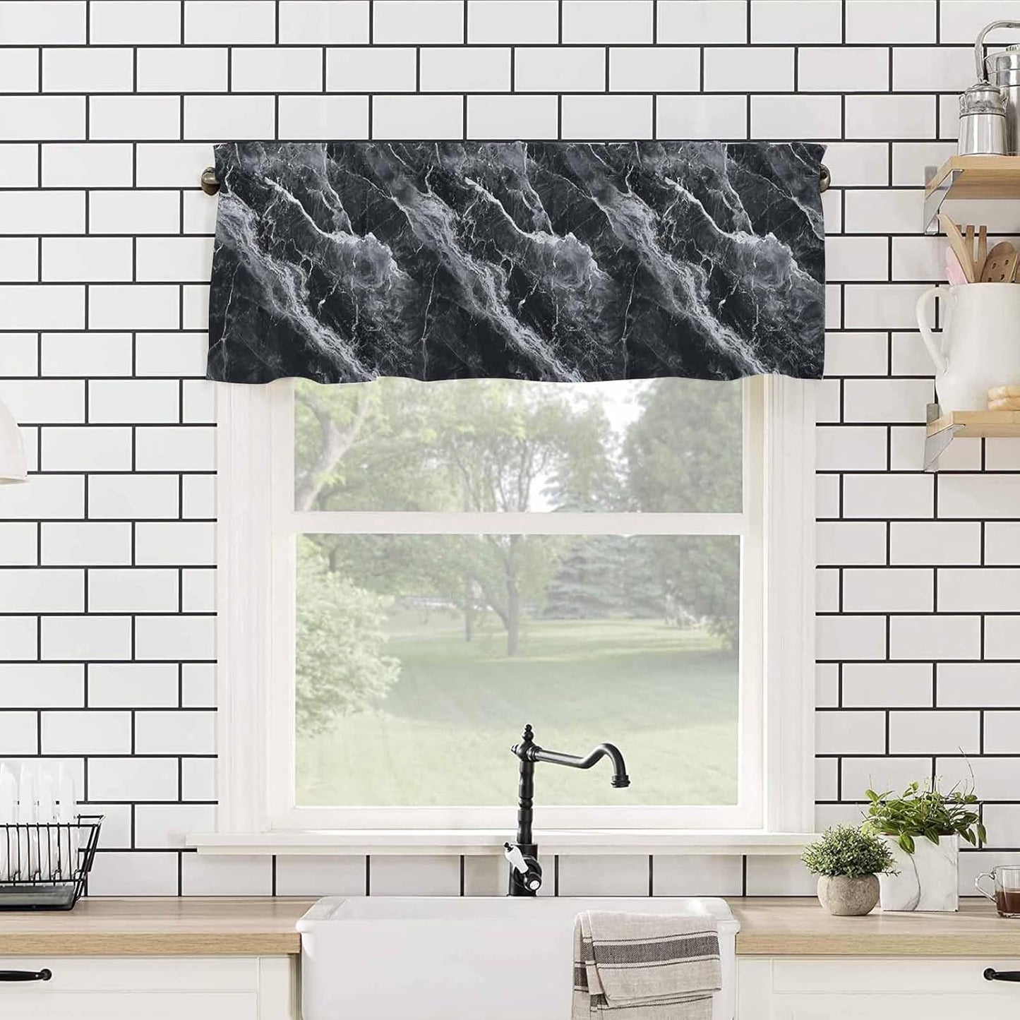 Black Marble Window Valance