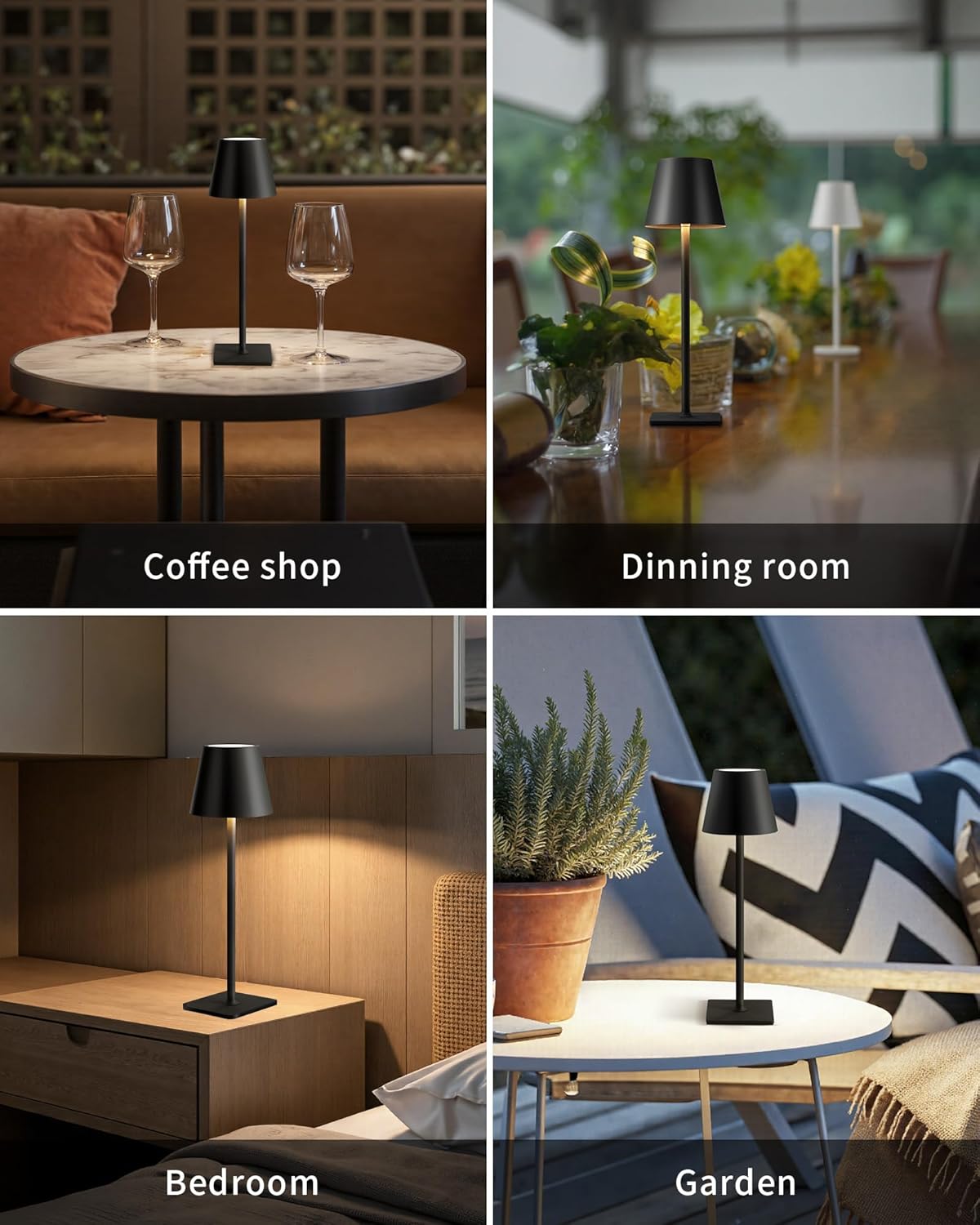 Cordless Black Table Lamp