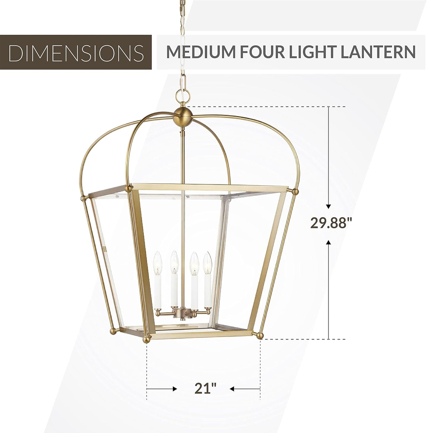 Modern 4-Light Brass Pendant