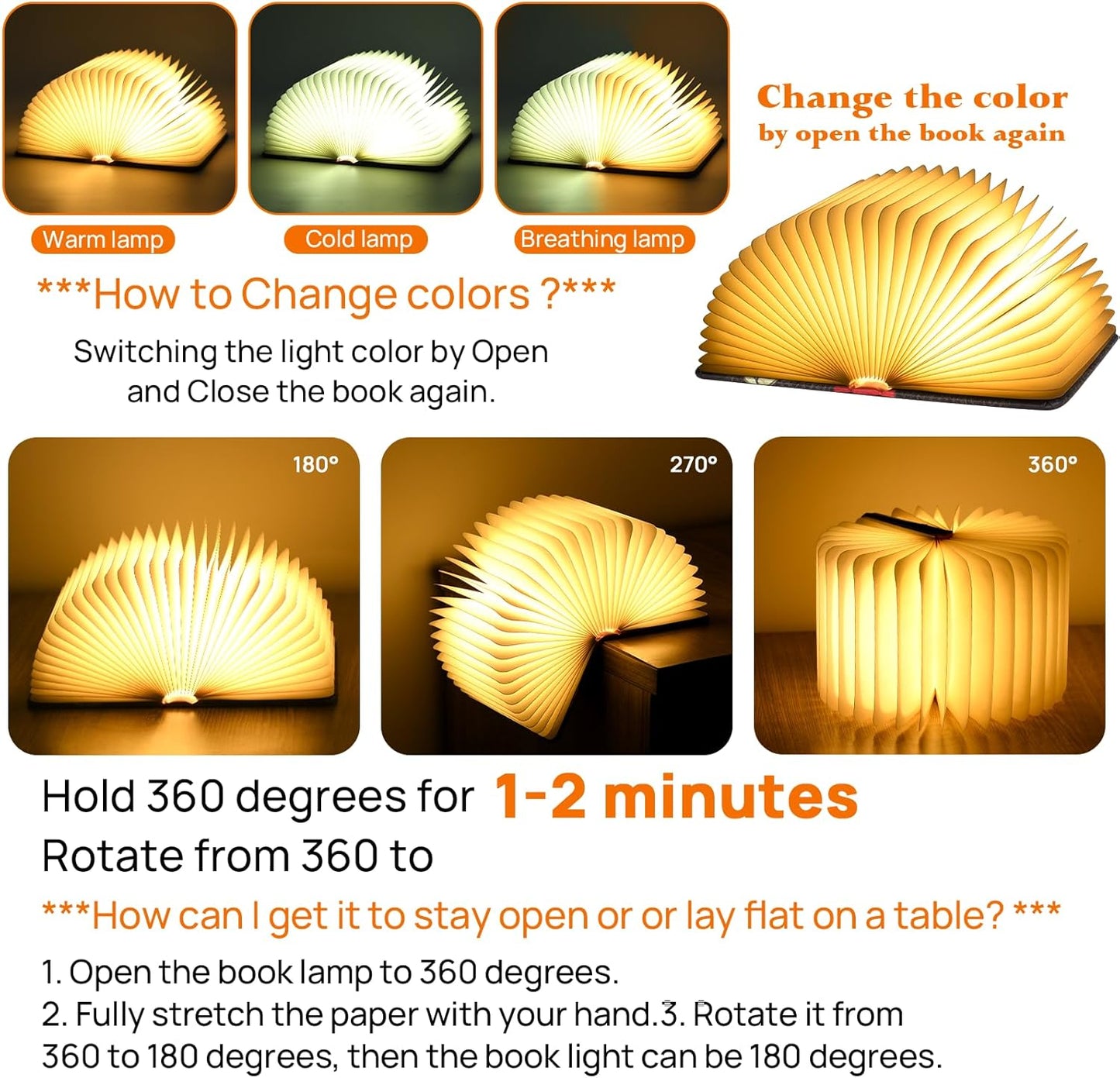 Mini 3D Folding Book Light
