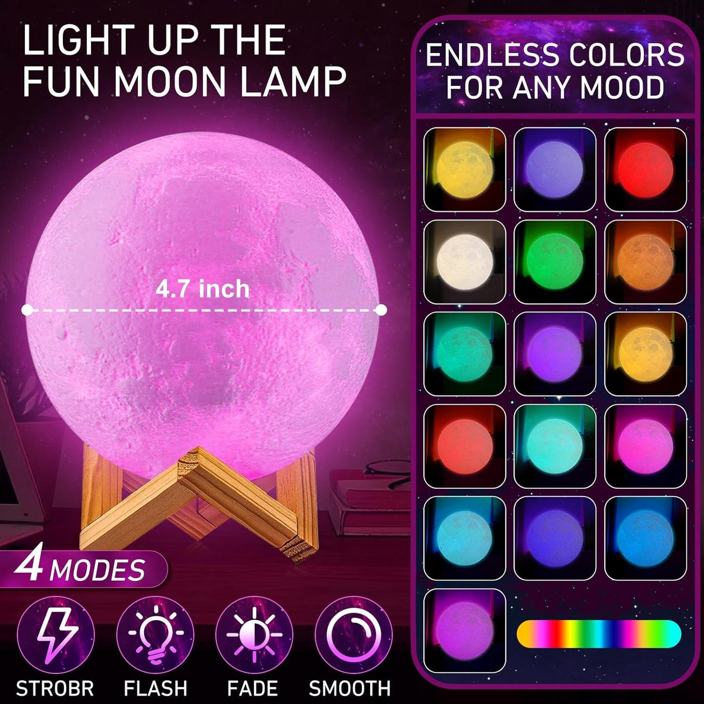 16-Color Moon Lamp