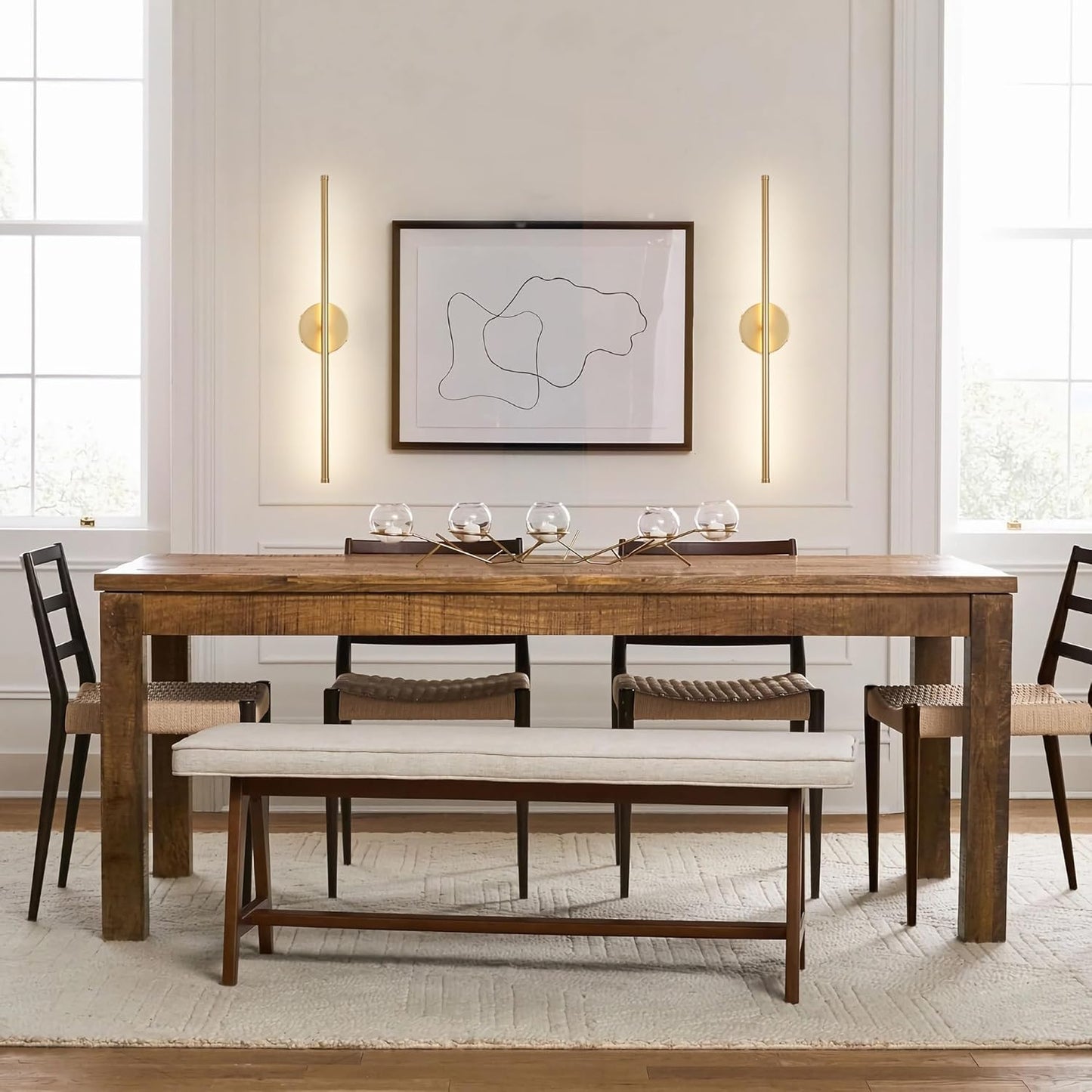 Battery Operated Gold Wall Sconces