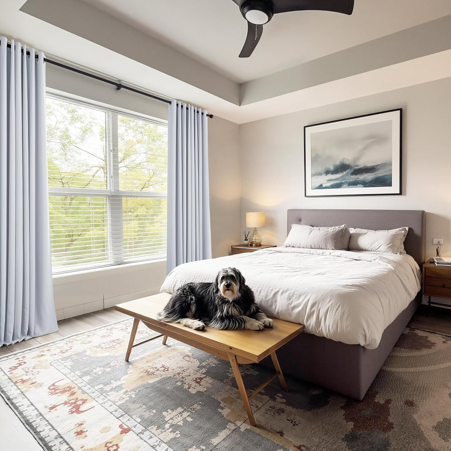 Greyish White Darkening Curtains