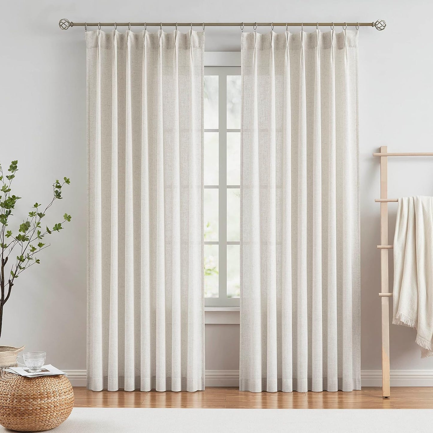 Pleated Semi Sheer Curtains