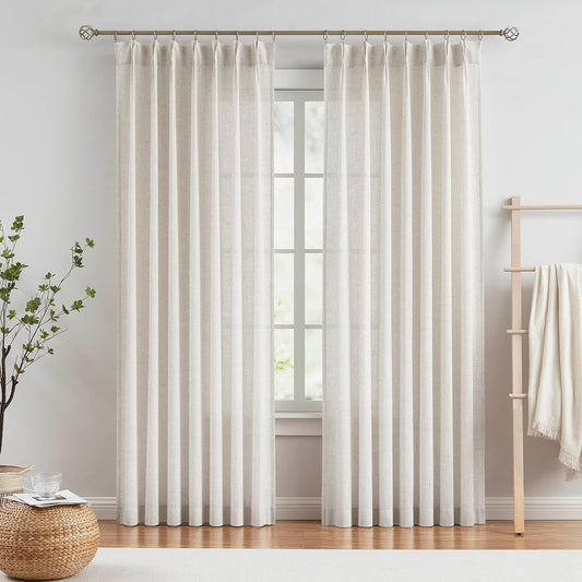 Pleated Semi Sheer Curtains